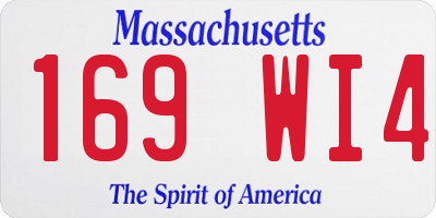 MA license plate 169WI4