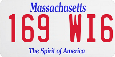 MA license plate 169WI6