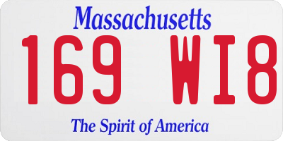 MA license plate 169WI8