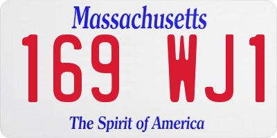 MA license plate 169WJ1