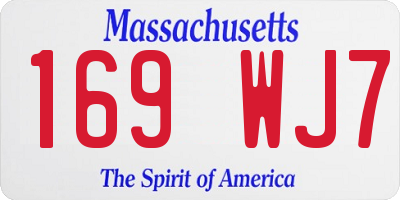 MA license plate 169WJ7
