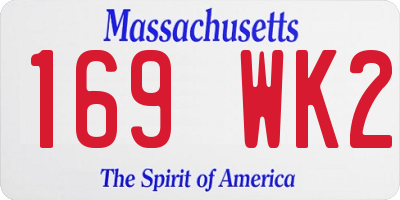 MA license plate 169WK2