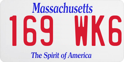 MA license plate 169WK6