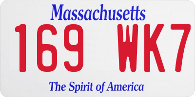 MA license plate 169WK7
