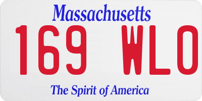 MA license plate 169WL0