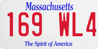 MA license plate 169WL4