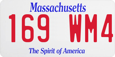 MA license plate 169WM4