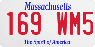 MA license plate 169WM5