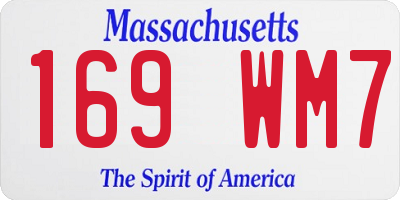 MA license plate 169WM7