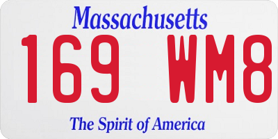 MA license plate 169WM8