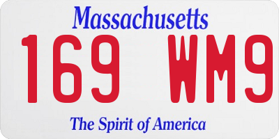 MA license plate 169WM9
