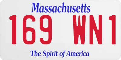 MA license plate 169WN1