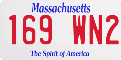 MA license plate 169WN2