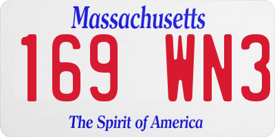 MA license plate 169WN3