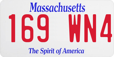 MA license plate 169WN4