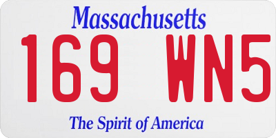 MA license plate 169WN5