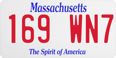 MA license plate 169WN7