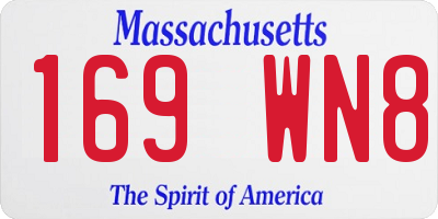 MA license plate 169WN8