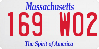 MA license plate 169WO2
