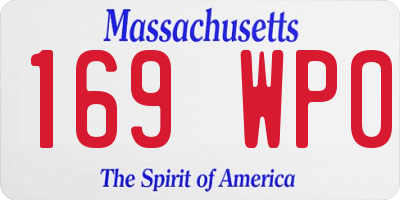 MA license plate 169WP0