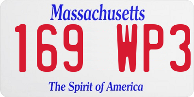 MA license plate 169WP3