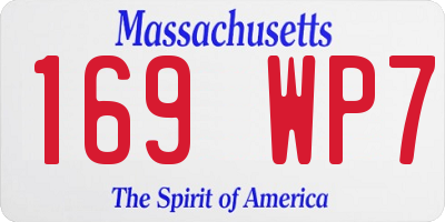 MA license plate 169WP7