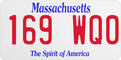 MA license plate 169WQ0
