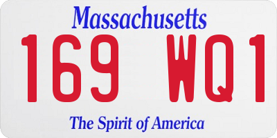 MA license plate 169WQ1