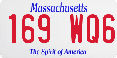 MA license plate 169WQ6