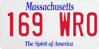 MA license plate 169WR0