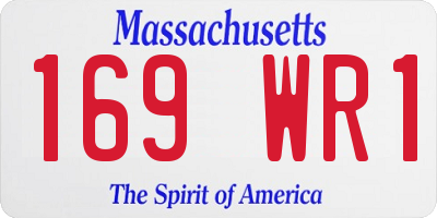 MA license plate 169WR1