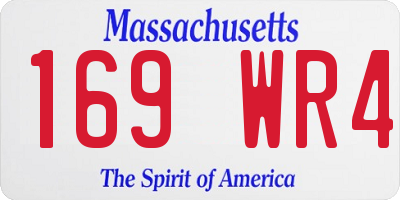 MA license plate 169WR4