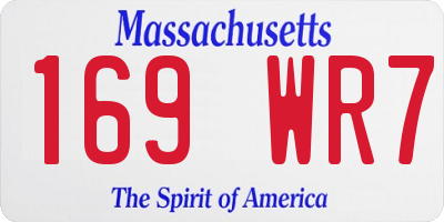 MA license plate 169WR7