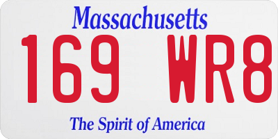 MA license plate 169WR8