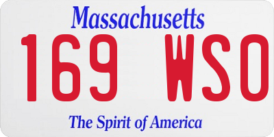 MA license plate 169WS0