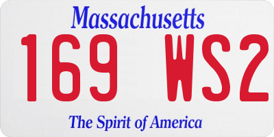 MA license plate 169WS2