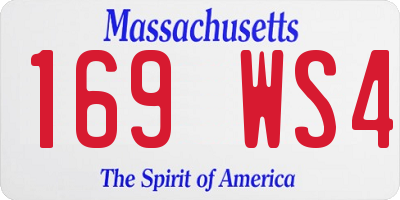 MA license plate 169WS4