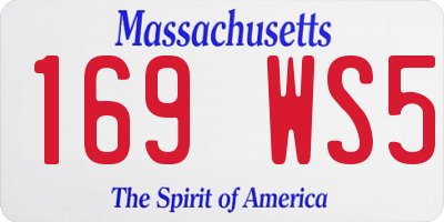 MA license plate 169WS5