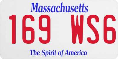 MA license plate 169WS6