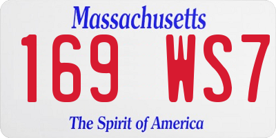 MA license plate 169WS7