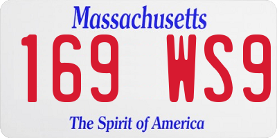 MA license plate 169WS9
