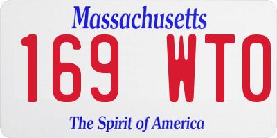 MA license plate 169WT0
