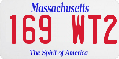 MA license plate 169WT2