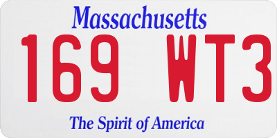 MA license plate 169WT3