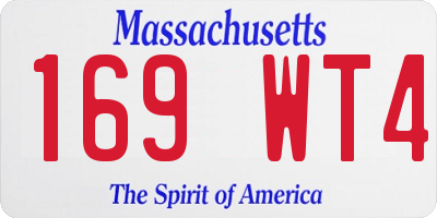 MA license plate 169WT4
