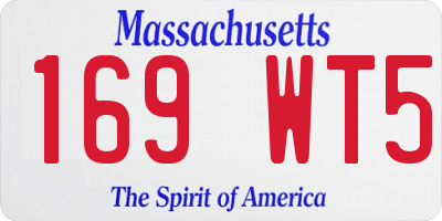 MA license plate 169WT5