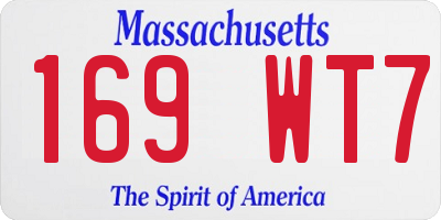 MA license plate 169WT7