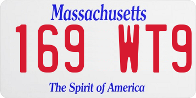 MA license plate 169WT9