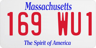 MA license plate 169WU1
