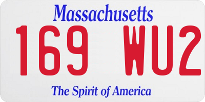 MA license plate 169WU2